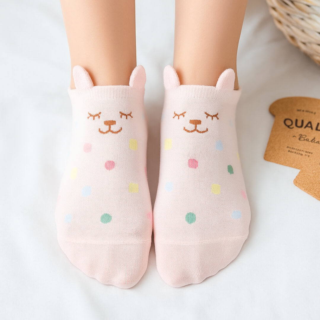 5 paires de chaussettes coeur Love et Nounours