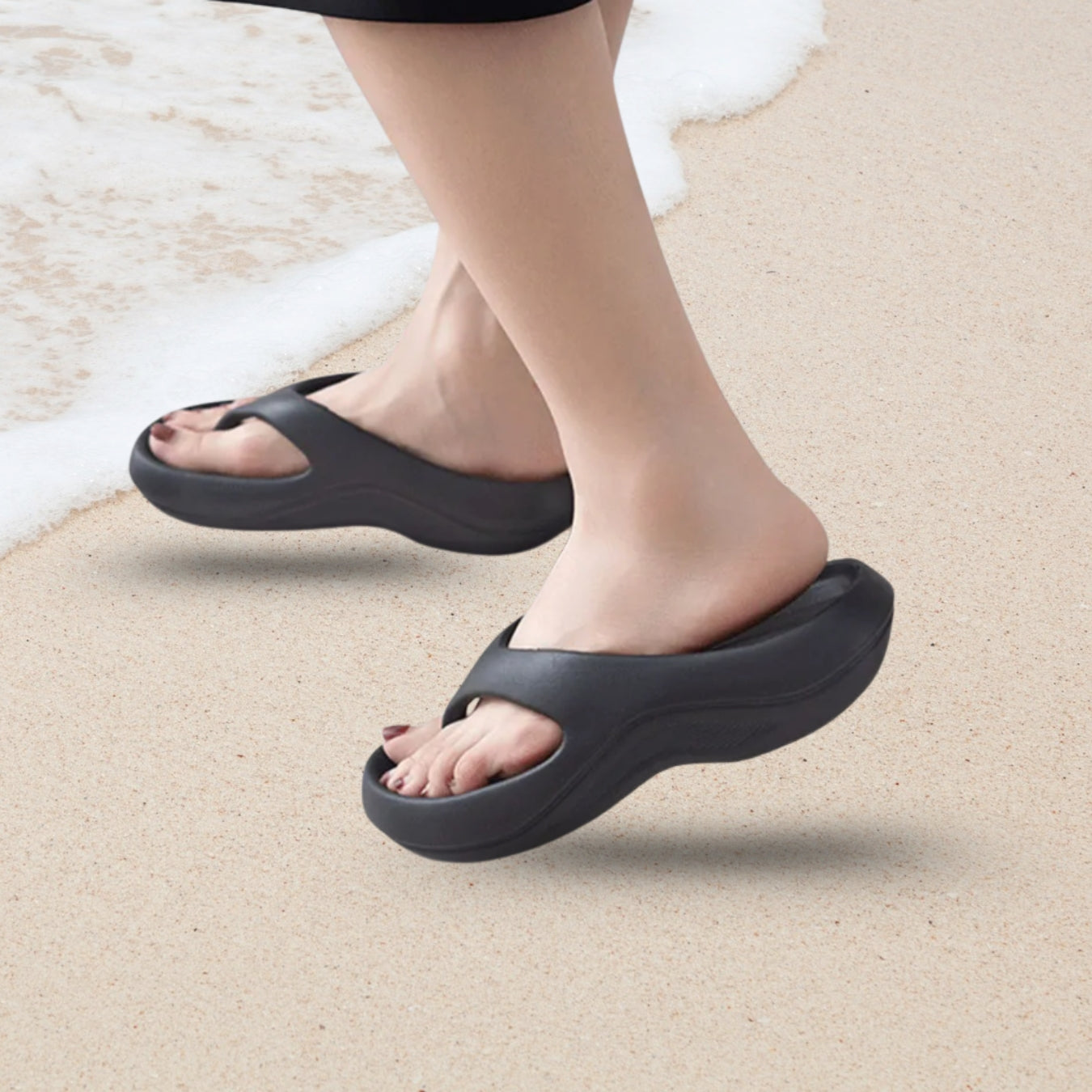 Tongues orthopédiques : Plate-forme antidérapante - Semelle épaisse - Ultra légères