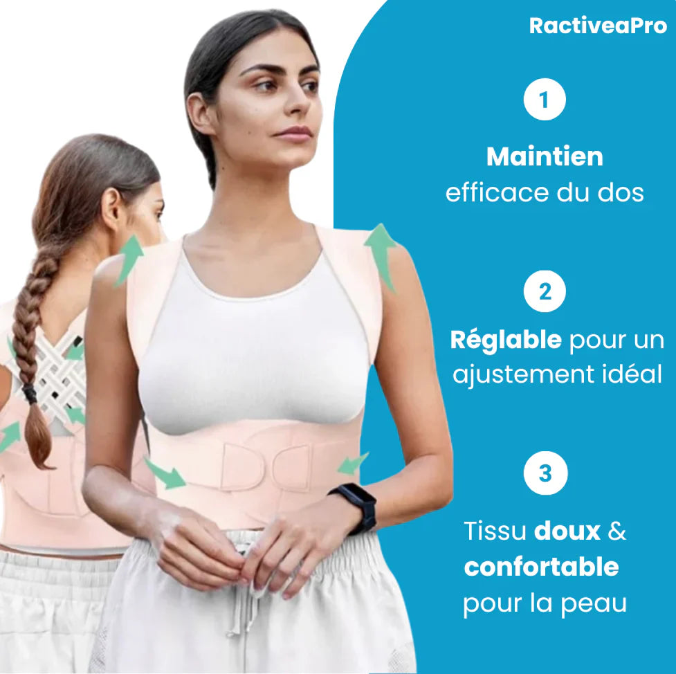 PostureLine™ – Correcteur de posture efficace en 10 jours, ajustable avec soutien dorsal et lombaire