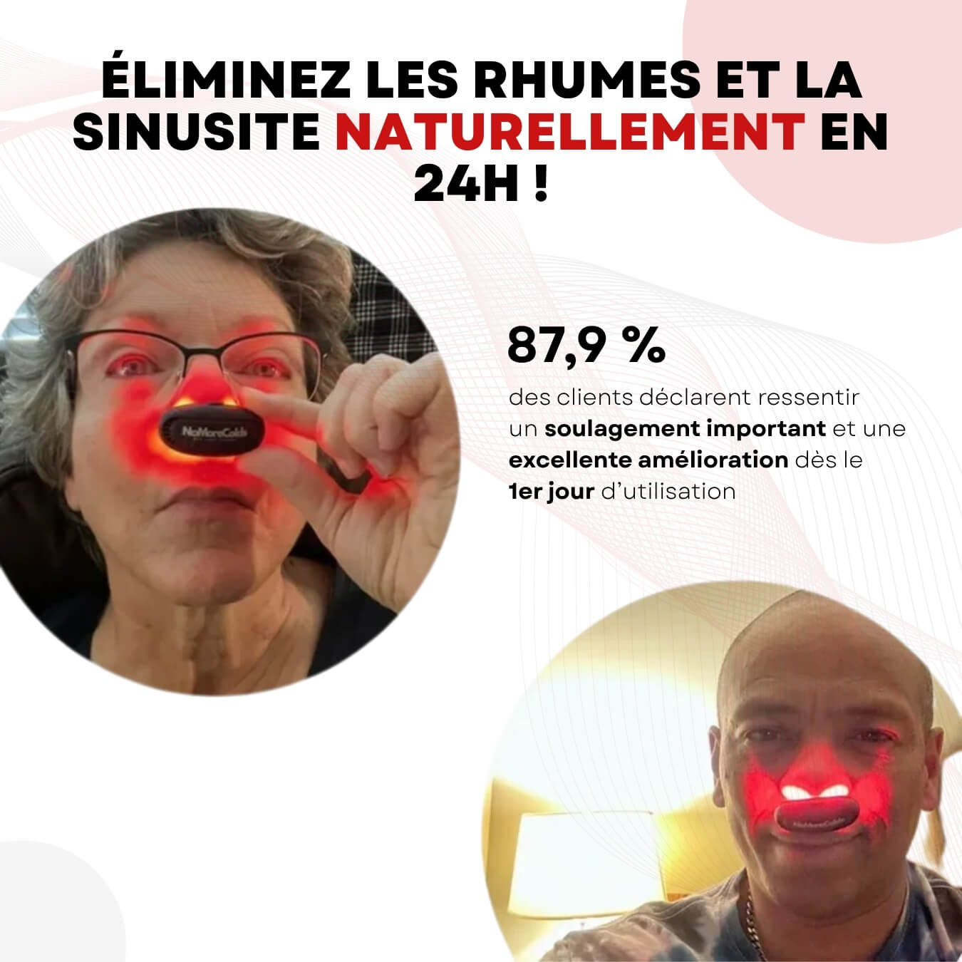 NoMore PureAir - Soulagement rapide du rhume, sinusite, allergies et congestions nasales