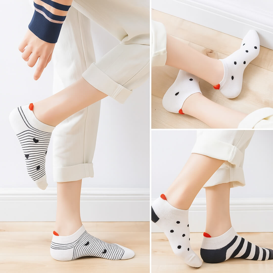 5 paires de chaussettes coeur Love et Nounours