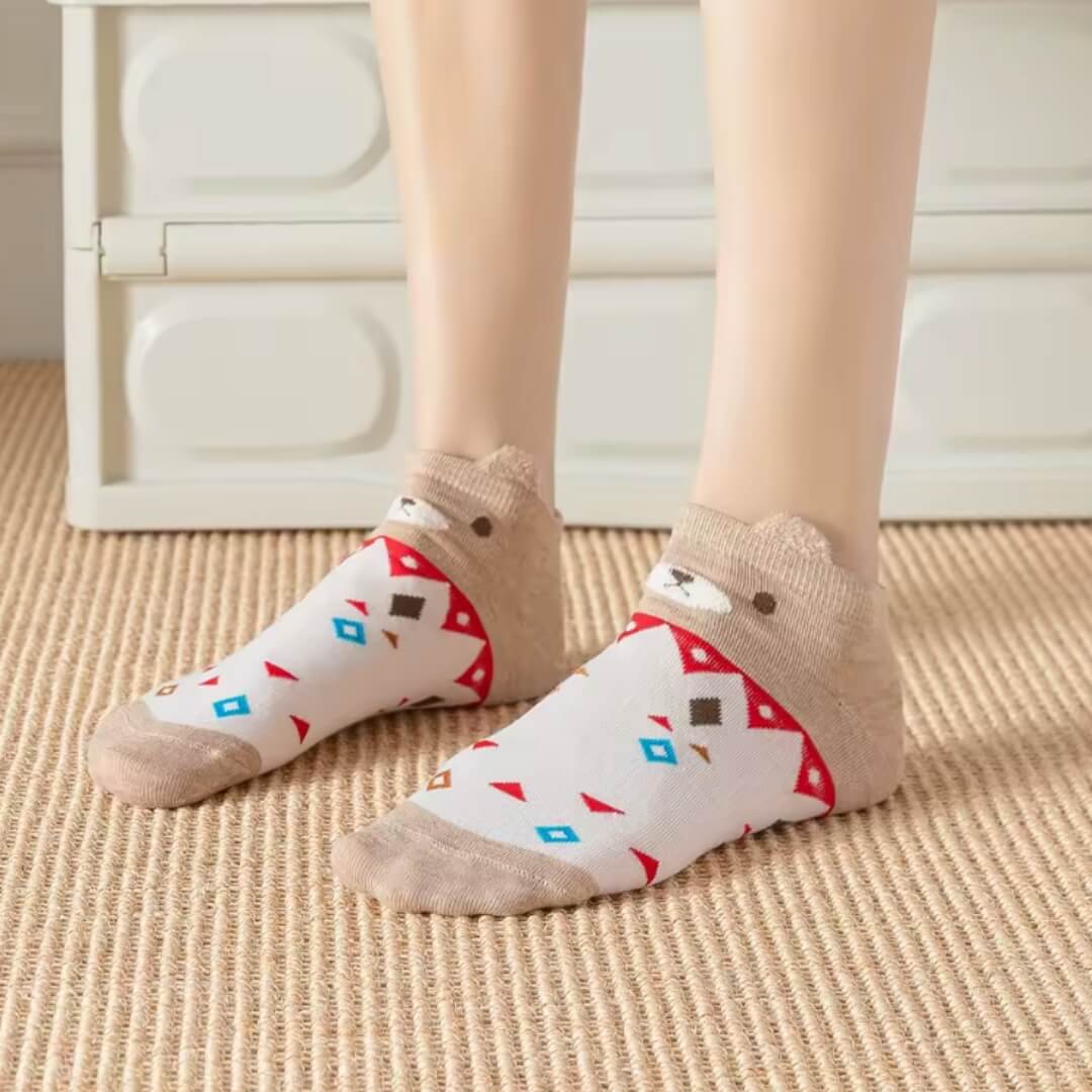 5 paires de chaussettes coeur Love et Nounours