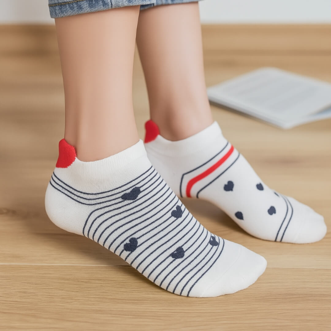 5 paires de chaussettes coeur Love et Nounours